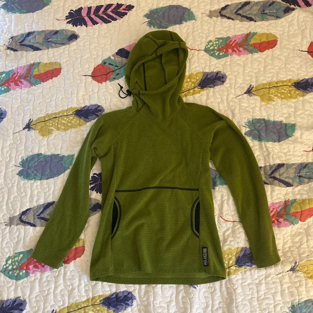 Melanzana "Melly" Microgrid Hoodie, Womens Size XS Green